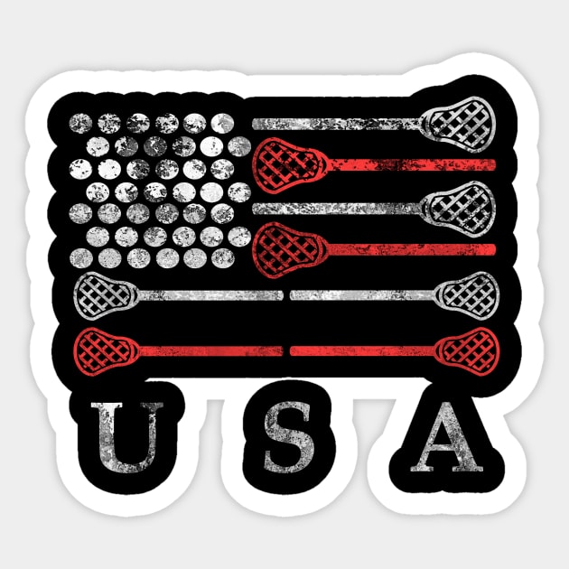 'Lacrosse American Flag' Artistic July 4th Freedom Gift Sticker by ourwackyhome